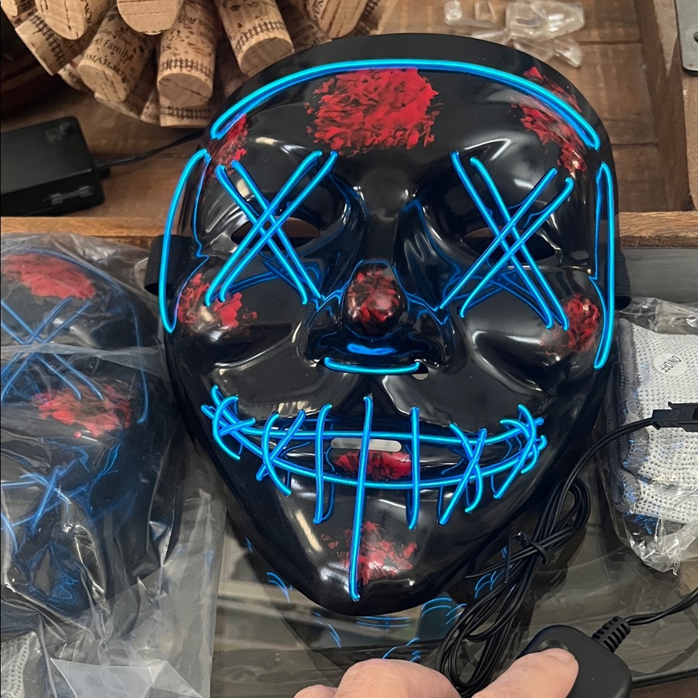 Costume masks with light up gloves purge movie set of two new